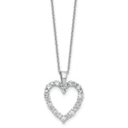 Cubic Zirconia Heart Necklace in Sterling Silver, 2.75mm, 18 Inch - Sophia Jewelers