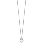 Cubic Zirconia Heart Circle Necklace in Sterling Silver, 18 Inch - Sophia Jewelers
