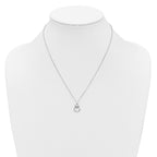 Cubic Zirconia Heart Circle Necklace in Sterling Silver, 18 Inch - Sophia Jewelers