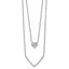 Cubic Zirconia Layered Heart Necklace in Sterling Silver, 18 Inch - Sophia Jewelers