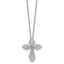 Cubic Zirconia Cross Necklace in Sterling Silver, 1mm, 18 Inch - Sophia Jewelers