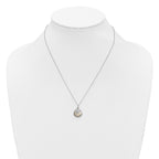 Butterfly Cubic Zirconia Mother of Pearl Necklace in Sterling Silver, 12mm, 18 Inch - Sophia Jewelers