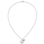 Butterfly Cubic Zirconia Mother of Pearl Necklace in Sterling Silver, 12mm, 18 Inch - Sophia Jewelers
