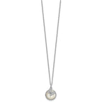 Butterfly Cubic Zirconia Mother of Pearl Necklace in Sterling Silver, 12mm, 18 Inch - Sophia Jewelers
