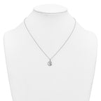 Cubic Zirconia Star & Moon Necklace in Sterling Silver, 18 Inch - Sophia Jewelers