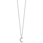 Cubic Zirconia Moon Necklace in Sterling Silver, 18 Inch - Sophia Jewelers