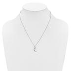 Cubic Zirconia Moon Necklace in Sterling Silver, 18 Inch - Sophia Jewelers
