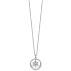 Cubic Zirconia Snowflake Circle Necklace in Sterling Silver, 18 Inch - Sophia Jewelers