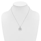 Cubic Zirconia Snowflake Circle Necklace in Sterling Silver, 18 Inch - Sophia Jewelers