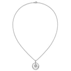 Cubic Zirconia Snowflake Circle Necklace in Sterling Silver, 18 Inch - Sophia Jewelers