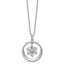 Cubic Zirconia Snowflake Circle Necklace in Sterling Silver, 18 Inch - Sophia Jewelers