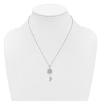 Cubic Zirconia Snowflake Key Necklace in Sterling Silver, 18 Inch - Sophia Jewelers