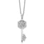 Cubic Zirconia Snowflake Key Necklace in Sterling Silver, 18 Inch - Sophia Jewelers