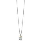 Cubic Zirconia & Lab-Created Opal Cat Necklace in Sterling Silver, 18 Inch - Sophia Jewelers