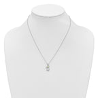 Cubic Zirconia & Lab-Created Opal Cat Necklace in Sterling Silver, 18 Inch - Sophia Jewelers
