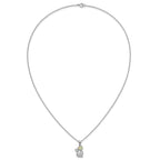 Cubic Zirconia & Lab-Created Opal Cat Necklace in Sterling Silver, 18 Inch - Sophia Jewelers