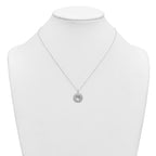 Cubic Zirconia Paw Print Circle Necklace in Sterling Silver, 18 Inch - Sophia Jewelers