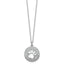 Cubic Zirconia Paw Print Circle Necklace in Sterling Silver, 18 Inch - Sophia Jewelers