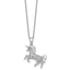 Black Cubic Zirconia Unicorn Necklace in Sterling Silver, 18 Inch - Sophia Jewelers