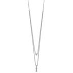 Cubic Zirconia Layered Y-Drop Circles Necklace in Sterling Silver, 18 Inch - Sophia Jewelers