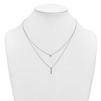 Cubic Zirconia Layered Y-Drop Circles Necklace in Sterling Silver, 18 Inch - Sophia Jewelers