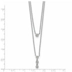 Cubic Zirconia Layered Y-Drop Circles Necklace in Sterling Silver, 18 Inch - Sophia Jewelers