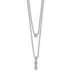 Cubic Zirconia Layered Y-Drop Circles Necklace in Sterling Silver, 18 Inch - Sophia Jewelers