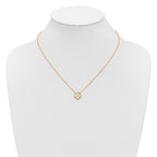 Mother of Pearl and Cubic Zirconia Flower Necklace in Gold-Plated Sterling Silver, 18 Inch - Sophia Jewelers