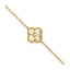 Mother of Pearl and Cubic Zirconia Flower Bracelet in Gold-Plated Sterling Silver, 7.5 Inch - Sophia Jewelers