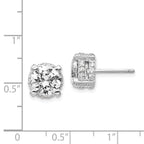Cheryl M Sterling Silver Rhodium-plated Brilliant-cut 8mm CZ Stud Post Earrings
