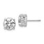 Cheryl M Sterling Silver Rhodium-plated Brilliant-cut 8mm CZ Stud Post Earrings