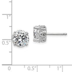 Cheryl M Sterling Silver Rhodium-plated Brilliant-cut CZ 8mm Stud Post Earrings