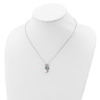 Cheryl M Sterling Silver Rhodium-plated Enameled Freshwater Cultured Pearl and Brilliant-cut CZ Seahorse 18 Inch Necklace