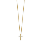 Cheryl M Sterling Silver Gold-plated Polished CZ Latin Cross Necklace