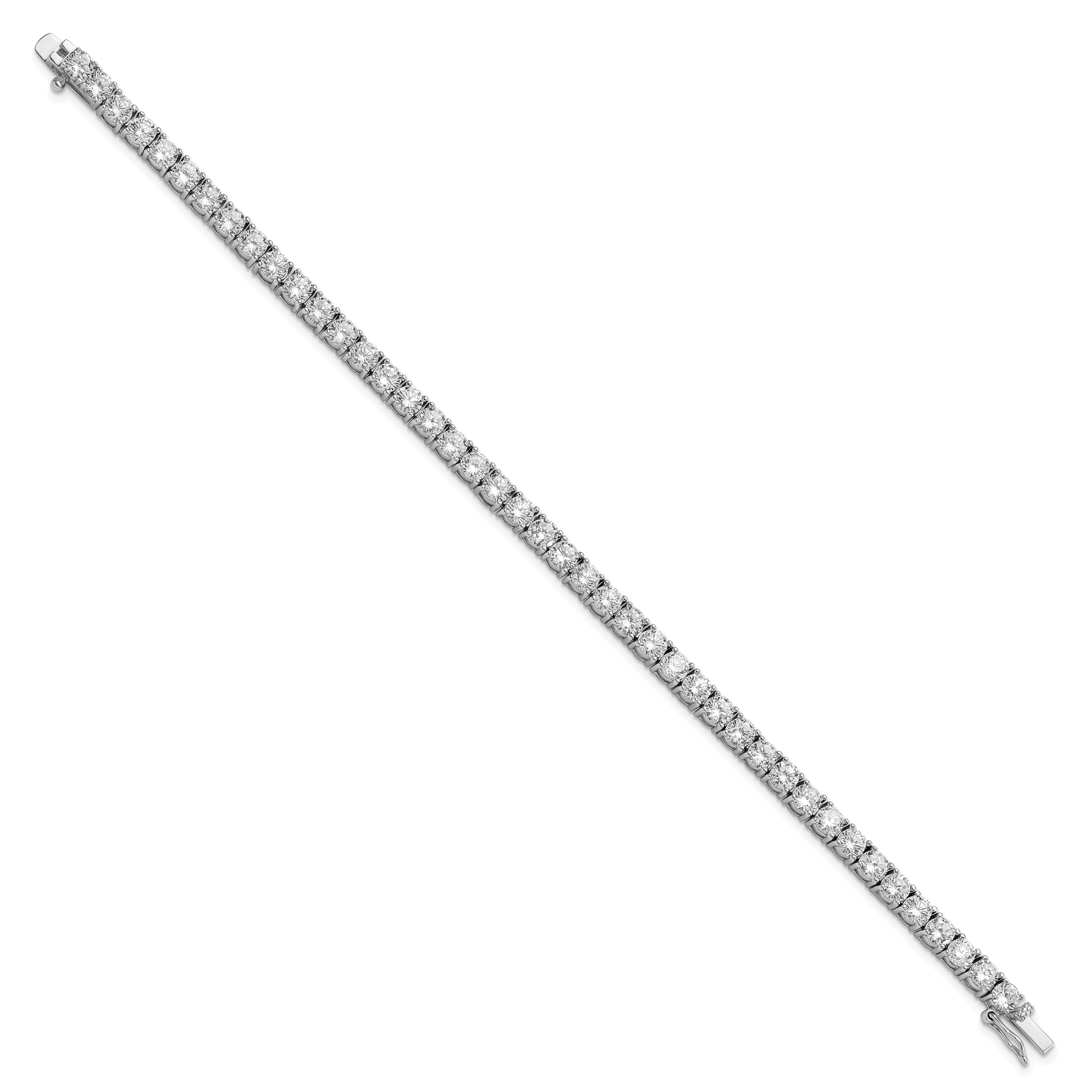 Cheryl M Sterling Silver Rhodium-plated Brilliant-cut CZ 7.25 Inch Tennis Bracelet Secondary image