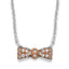 Cheryl M Sterling Silver Rose Gold-Plated & CZ Bow Necklace