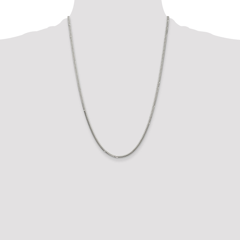 Sterling Silver Polished 2.9mm Domed Curb Chain
