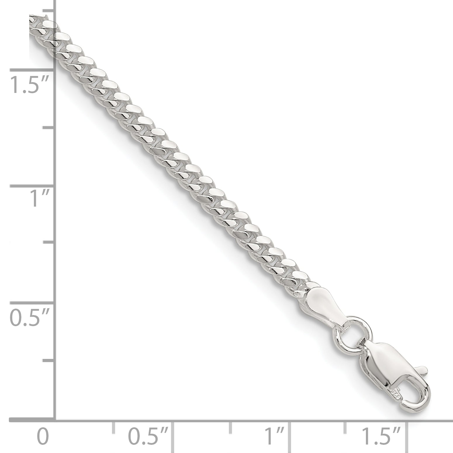 Sterling Silver Polished 2.9mm Domed Curb Chain Secondary image