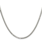 Sterling Silver Rhodium-plated Polished 2.9mm Domed Curb Chain