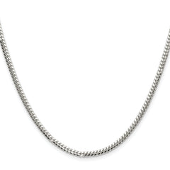 Sterling Silver Rhodium-plated Polished 2.9mm Domed Curb Chain