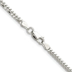 Sterling Silver Rhodium-plated Polished 2.9mm Domed Curb Chain