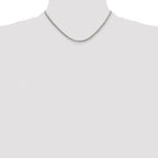 Sterling Silver Rhodium-plated Polished 2.9mm Domed Curb Chain