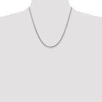 Sterling Silver Rhodium-plated Polished 2.9mm Domed Curb Chain