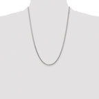 Sterling Silver Rhodium-plated Polished 2.9mm Domed Curb Chain