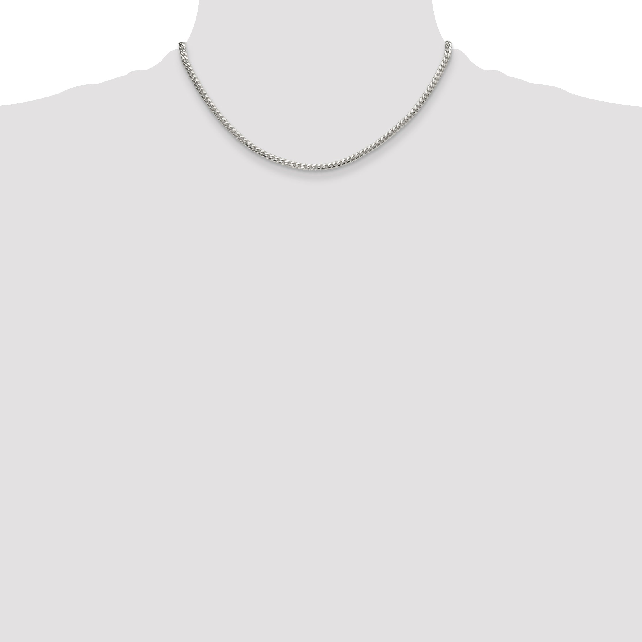 Sterling Silver Curb Chain Necklace 3.4mm