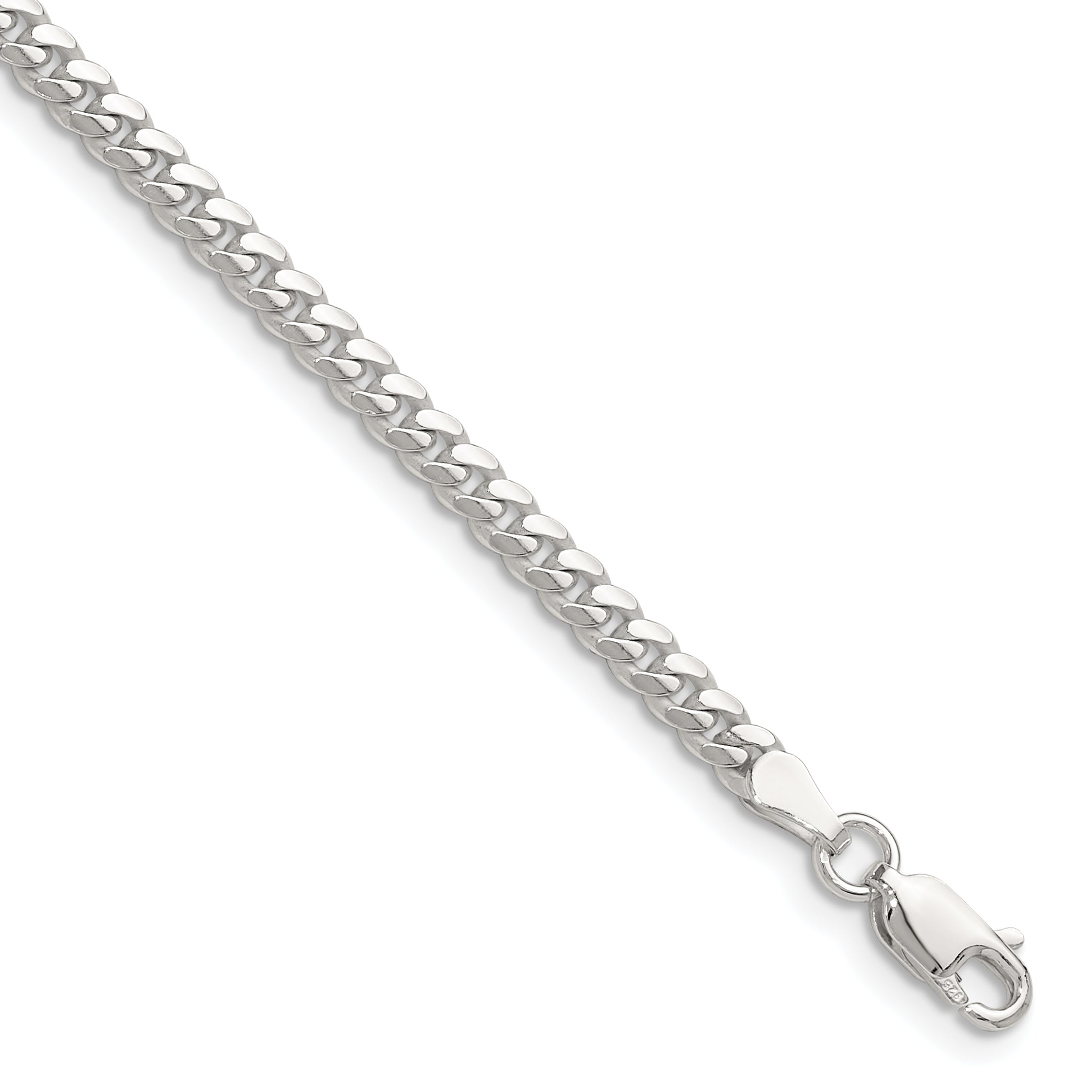 Sterling Silver Polished 3.4mm Domed Curb Chain Main image