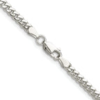 Sterling Silver Rhodium-plated Polished 3.4mm Domed Curb Chain