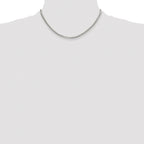 Sterling Silver Rhodium-plated Polished 3.4mm Domed Curb Chain