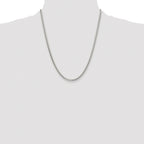 Sterling Silver Rhodium-plated Polished 3.4mm Domed Curb Chain