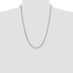 Sterling Silver Rhodium-plated Polished 3.4mm Domed Curb Chain